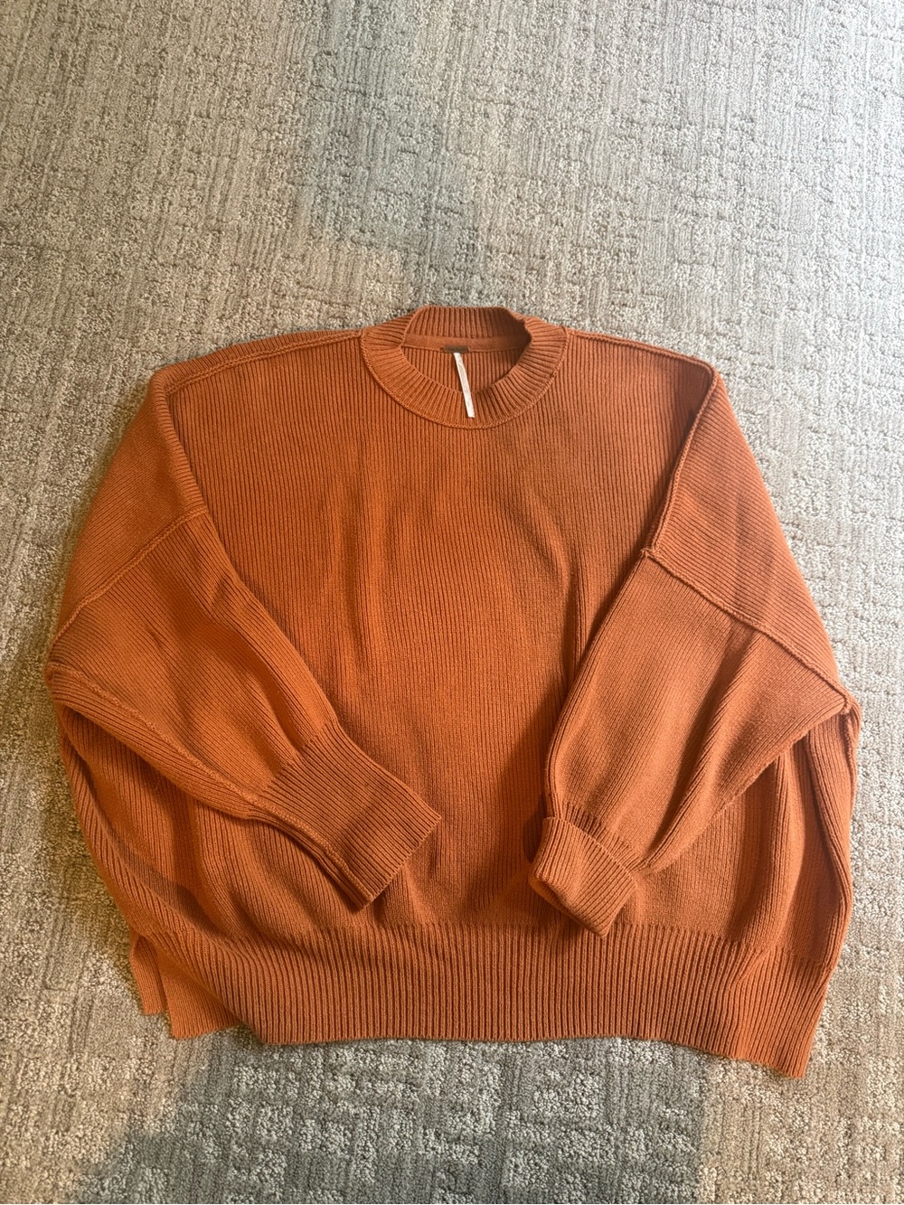 Free People Women’s Crewneck Sweater in Rust Orange